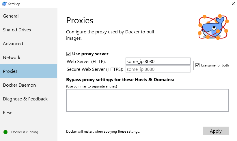 Docker Proxy settings